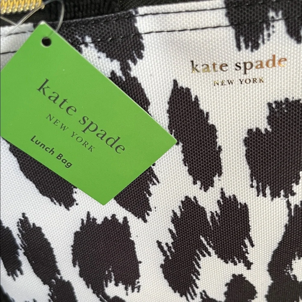 Kate Spade Black and White Animal Print Lunch Tote and Matching Ink Pen